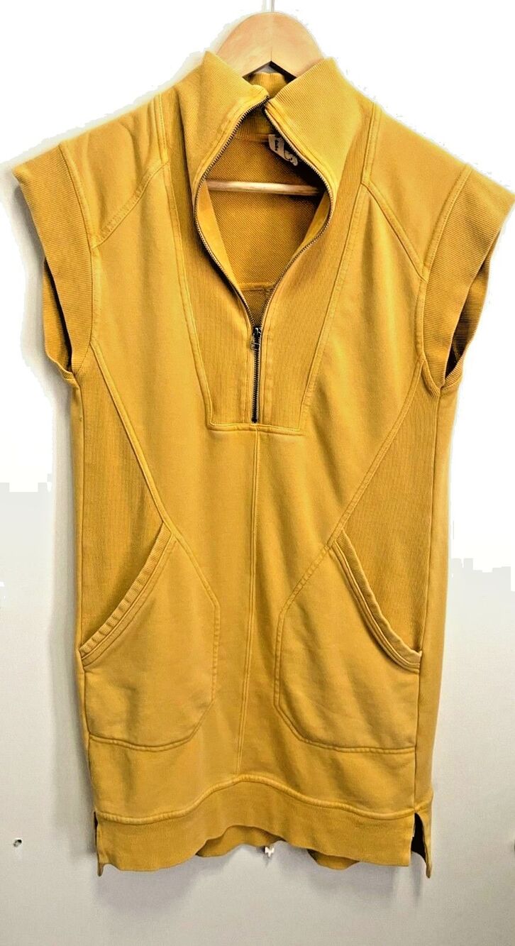 Anthropologie Daily Practice Meru Zip-Front Mini Dress- Mustard Yellow- XXS/$98